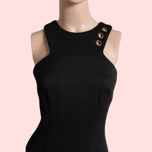 BARIANO Black Cut Out Dress with Gold Details - Picture 2 of 5